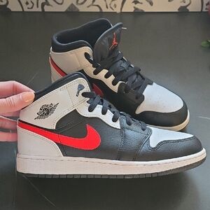 Nike Air Jordan Mid Black and Red Sneakers